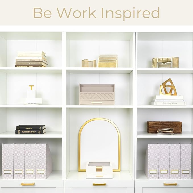 BLU MONACO Foldable Magazine File Holder Set of 4 with Moroccan Tile Design – Decorative Cardboard Magazine Organizer for Home, Office & Dorm Room – Stylish Magazine Storage Solution-DeskLoop Office