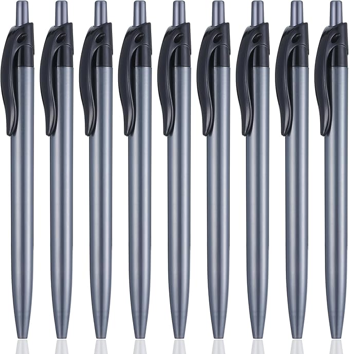 Retractable Black Ballpoint Pen for Smooth Writing 1.0mm Medium Pack of 50, Click pens with Comfort grip, Idea for Journaling, Planner, Note Taking Office School Supplies-DeskLoop Office