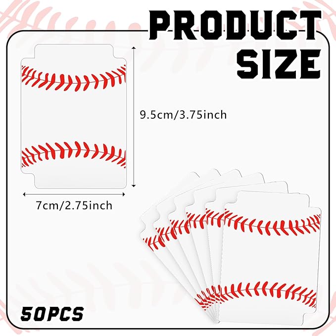 50pcs Baseball Card Dividers Plastic Index Card Storage Dividers with Tabs for Boys Gifts Card Separators for Sports Recipe Game Card Organize-DeskLoop Office