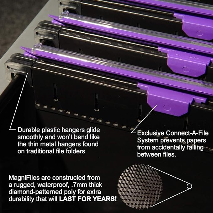 Ultimate Office MagniFile Hanging File Folders V Base Letter Size with 11 inch Magnified Indexes That Double The Size of Your File Titles to Find Files Fast. (Set of 10 Assorted)-DeskLoop Office