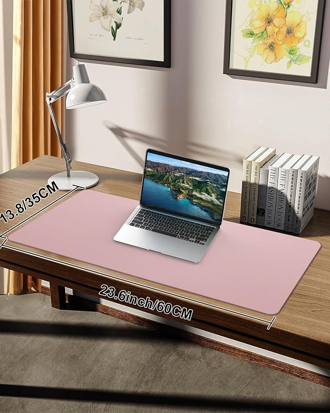 Pink Leather Desk Mat, Large Mouse Pad & Laptop Mat - Image 7