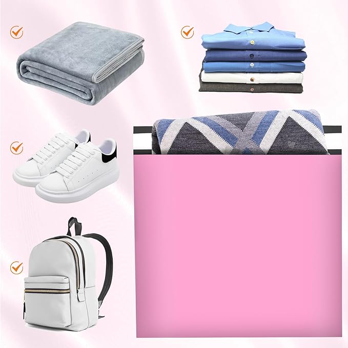 Large Poly Mailers 24x24 Inch 50 Pcs, Extra Large Shipping Bags for Clothing with Self-Sealing Tear-Resistant, Waterproof Poly Bags, Mailing Envelopes for Small Business (Pink)-DeskLoop Office