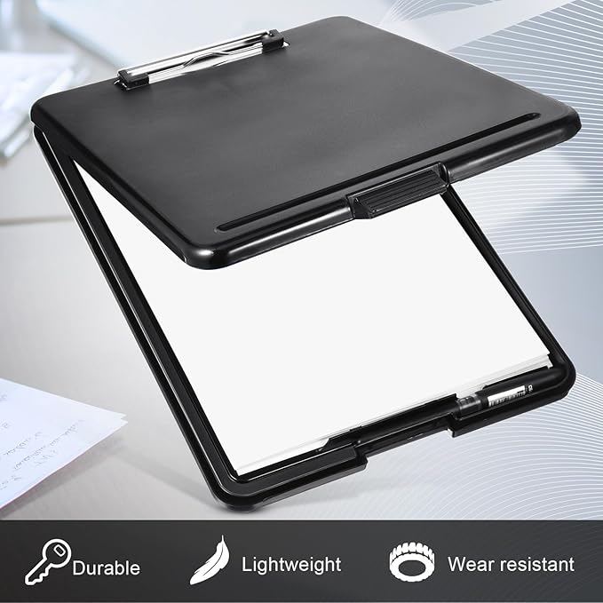 Epakh 18 Pcs Clipboard with Storage Bulks Plastic Storage Foldable Nursing Clipboard with Low Profile Clip for Student Teacher Nurse Employee, 9.5 x 13.5 Inch-DeskLoop Office