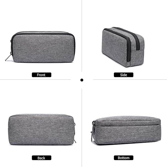 Big Capacity Pencil Pen Case Nylon Large Pencil Pouch Simple Stationery Bag Office Organizer Pen Bag for Men Women - Grey-DeskLoop Office