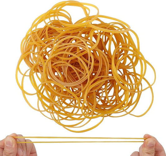 120 Pieces Heavy-duty Rubber Bands, Large Latex Rubber Bands, Thick Elastic Rubber Wrapping Bands for Office Tie Up Garbage Bag Notebook File Packing (Yellow 3.8in Long)-DeskLoop Office