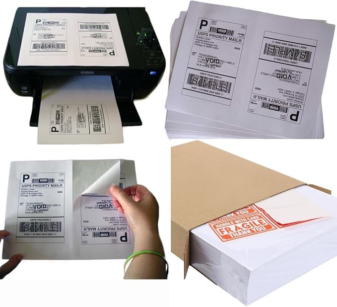 MFLABEL Half Sheet Label Laser/Ink Jet USPS UPS FedEx Shipping Label 8.5 x 11 Inches Packaging Labels, Address Labels for Laser & Inkjet Printers, 30000 Count(15000 Sheets)