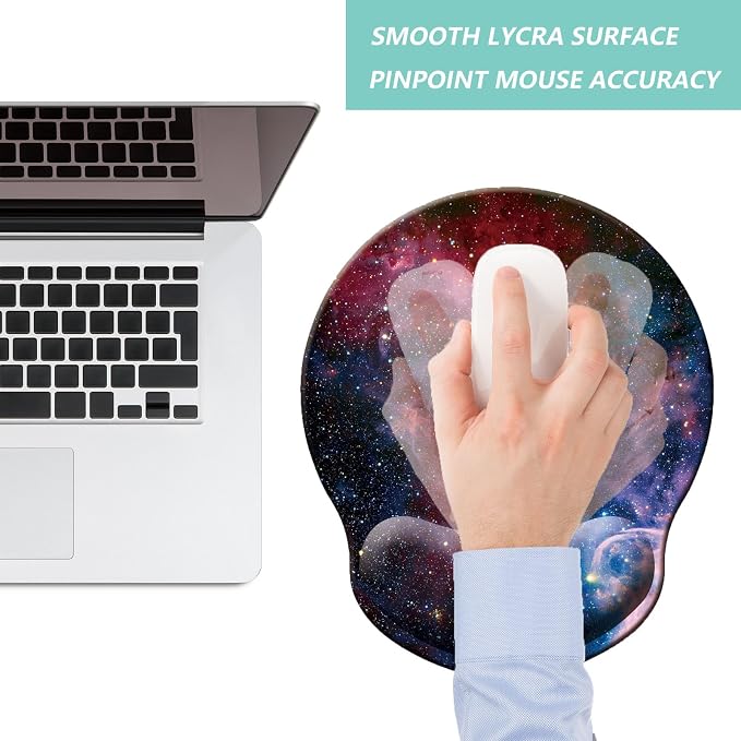 Mouse Pad with Wrist Support, Ergonomic Mouse Pad with Memory Foam Wrist Rest - Image 7