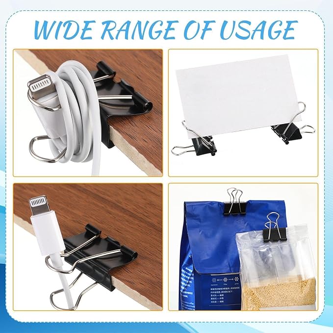 Jetec 500 Pieces 0. 6 Inch Black Binder Clips Bulk Small Paper Clamps Metal - Image 6