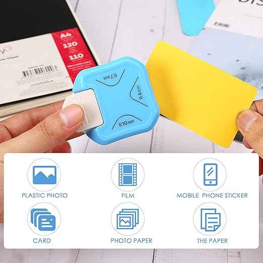 LOONENG 3 Way Rounded Corner Punch, 4mm, 7mm, 10mm 3 in 1 Corner Cutter for Paper Crafts, Laminator, Cardstock, DIY Projects, Photocards, Card Making and Scrapbooking-DeskLoop Office