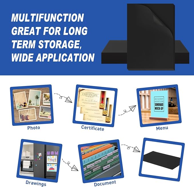 100 Pcs Printer Paper 11 x 17 Inch Copy Paper 52 lb Glossy Paper Heavy Weight Cardstock Tabloid Paper Heavy Card Stock for Presentation Laser Back to School Office Supplies (Black)-DeskLoop Office