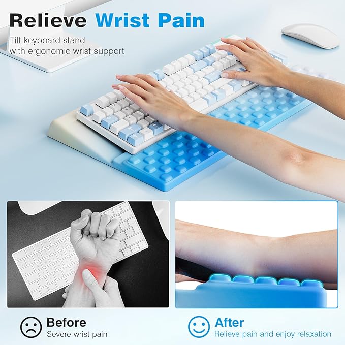 Ospelelf Ergonomic Keyboard Wrist Rest Pad Comfortable Keyboard Stand Riser Holder Pad for Office Gaming-DeskLoop Office