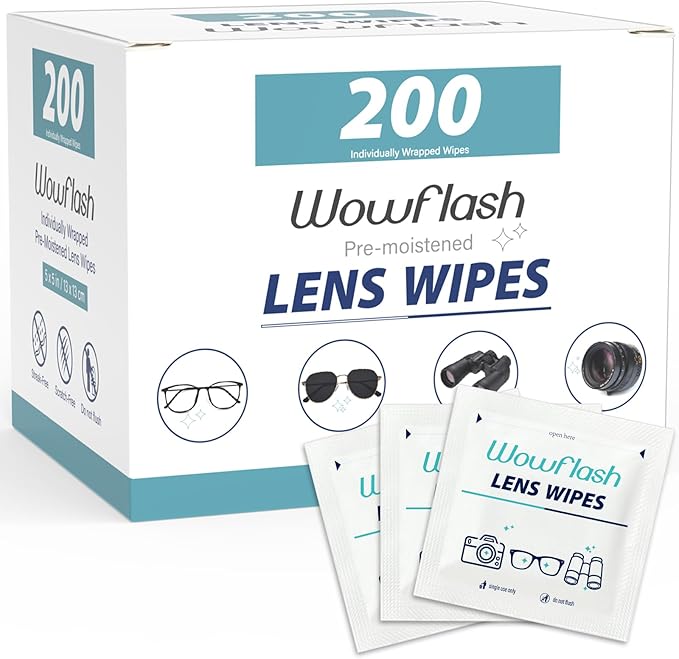 200 Count Lens Wipes for Eyeglasses, Eyeglass Lens Cleaning Wipes Pre-moistened Individually Wrapped Sracth-Free Streak-Free Eye Glasses Cleaner Wipes for Sunglass, Camera Lens, Goggles-DeskLoop Office