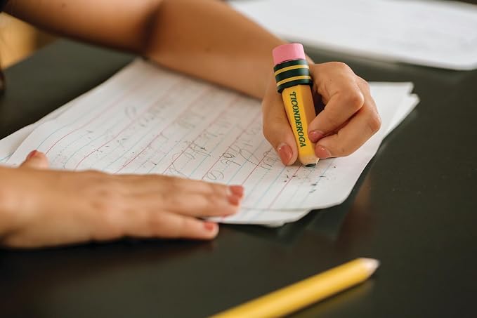 TICONDEROGA ® Erasers, Pencil Shaped, 3 ct | Yellow, 0.75" x 2.875" - Image 7