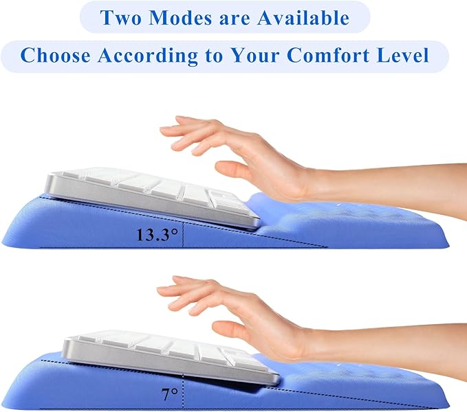 Ergonomic one-Piece Computer Keyboard Stand with Wrist Rest for Desktop Offers Two Support Angles. Silky Lycra Surface and Memory Foam Comfortable Hand Support (Purple Star)-DeskLoop Office