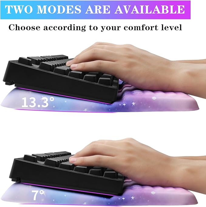 Computer Keyboard Stand with Wrist Rest, Ergonomic Tilted Keyboard Holder - Keyboard Riser with Wrist Pad - Keyboard Tray Support for Office Home -Colorful Stars-DeskLoop Office