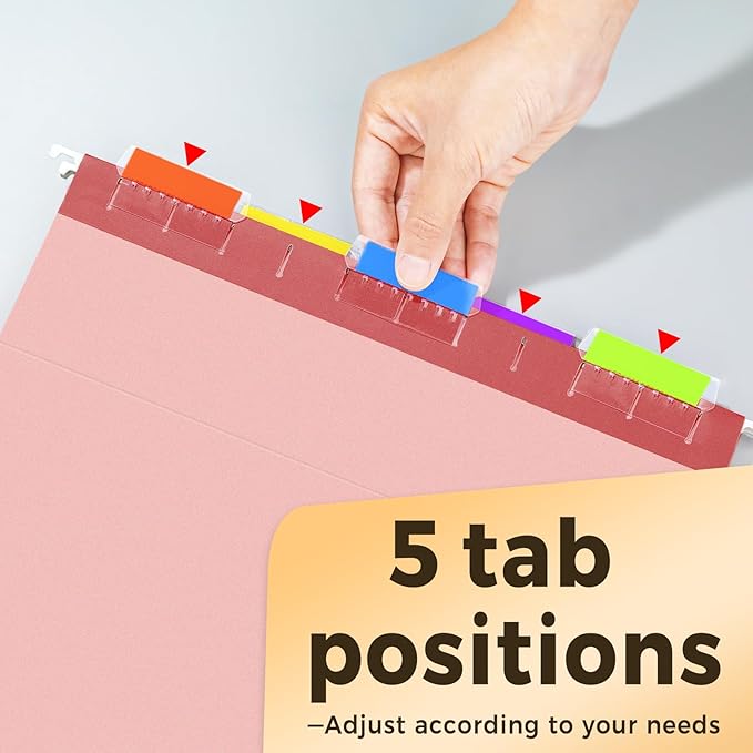 SUNEE Hanging File Folders Retro Colors, 25 Pack Letter Size File Folders with 1/5-cut Tabs, Stay Organized for Your Home and Office Bulk File and Documents-DeskLoop Office