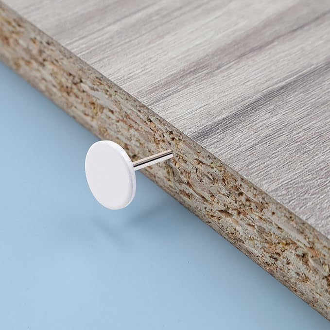 100Pcs Flat Head Upholstery Tacks Home Furniture Decor Tacks Upholstery Nails Flat Push Pins Flats Thumb Tacks White (11mmx17mm)-DeskLoop Office