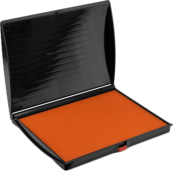 Large Premium Orange Ink Stamp Pad - 5" by 7" - Quality Felt Pad-DeskLoop Office
