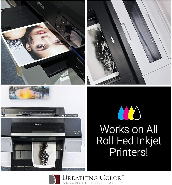 Optica One is a Luxurious 300 gsm Smooth Matte Fine Art Inkjet Paper Featured in a 60"x40' Roll; Its Bright White Color Makes It Ideal for Black and White and Color Prints. 100% Archival Certified-DeskLoop Office