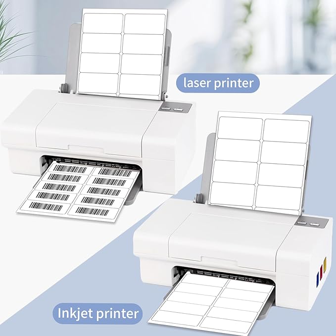 2" x 4" Address Labels Sticker Paper for Laser/Ink Jet Printer mailing Labels 8.5"×11" White-DeskLoop Office