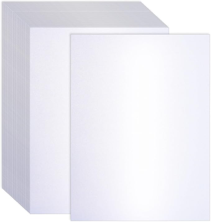 120 Sheets White Shimmer Cardstock 8.5 x 11 Inch Certificate Paper Card Stock, 250gsm/92lb Double Sided Printer Paper Pearlescent Paper for Invitations, Certificates, Crafts, DIY Cards-DeskLoop Office