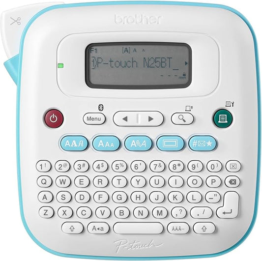 Brother P-Touch PT-N25BT Personal Connected Label Maker, Bluetooth, Design&Print2 app, Portable, Handheld and Prints with P-Touch Btag½â€ (12mm) Wide Color Label Tapes-DeskLoop Office
