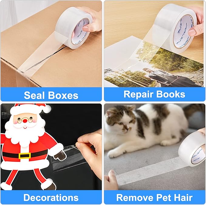 JARLINK Clear Packing Tape (12 Rolls), Heavy Duty Packaging Tape for Shipping Packaging Moving Sealing, 2.7mil Thick, 1.88 inches Wide, 60 Yards Per Roll, 720 Total Yards-DeskLoop Office