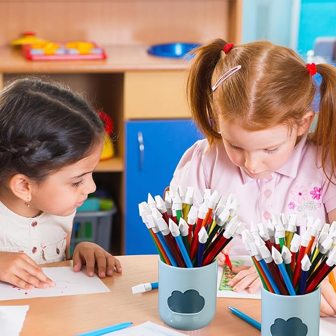 Crtiin 1000 Pcs Pencil Top Erasers Bulk Caps for Pencils Chisel Shape Erasers Toppers Classroom Party Favors Games Prizes Funny Pencil Eraser Cap for Kids Studying Supplies Home Office(White)-DeskLoop Office