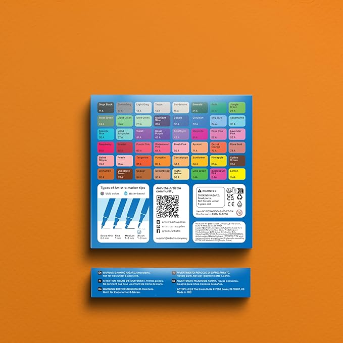 ARTISTRO 48 Watercolor Markers with Flexible Paint Brush Pens for Pros & Beginners - Consistent, Smooth, Bright, Washable, Non-Toxic, Ideal for Coloring, Calligraphy, & Manga-DeskLoop Office