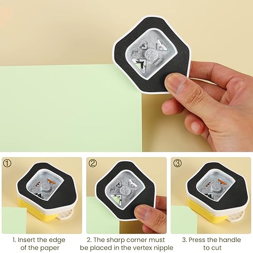 MyArTool 3 in 1 Chamfer Corner Punch, 3 Way Craft Paper Corner Cutter for Paper Crafts, Laminate, Cardstock, Business Card, DIY Projects, Photo, Card Making and Scrapbooking-DeskLoop Office
