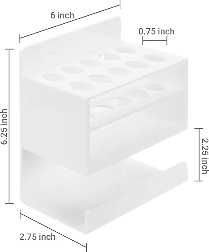 MyGift Dry Erase Marker Holder 10 Slots Whiteboard Marker Holder For Wall Dry Erase Eraser Holder Wall Mount White-DeskLoop Office