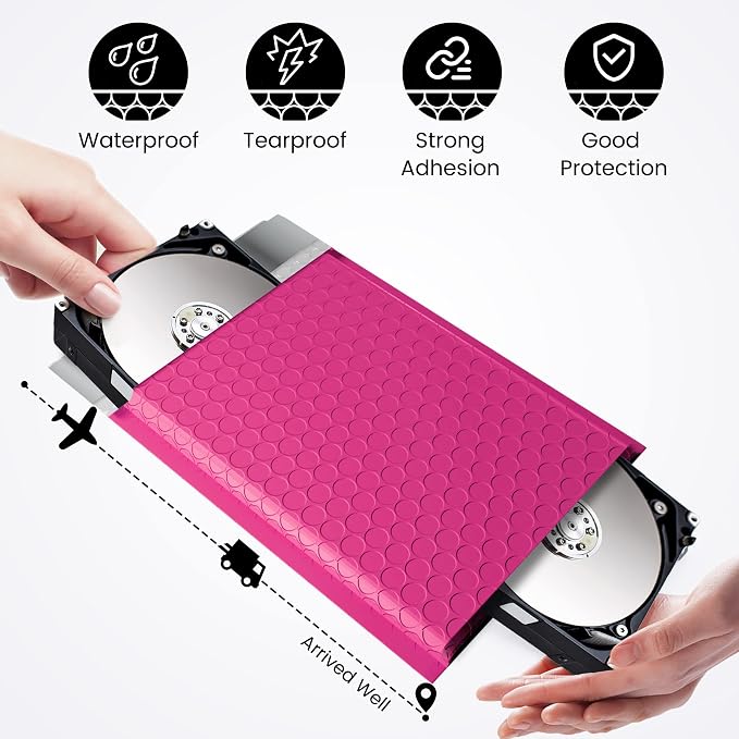 Fuxury 300 Pack Pink Bubble Mailers 6x10 Inch, Small Bubble Shipping - Image 7