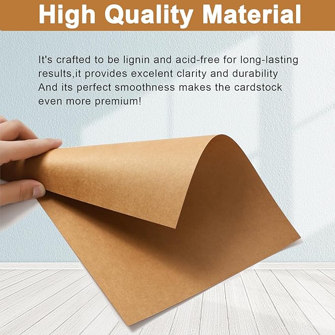 120 Sheets Brown Cardstock 8.5 x 11 Kraft Paper, 92lb Thick Printer Paper Card Stock for Greeting Cards, Stationery, Wrapper, Office Printing, Crafts, Invitations-DeskLoop Office