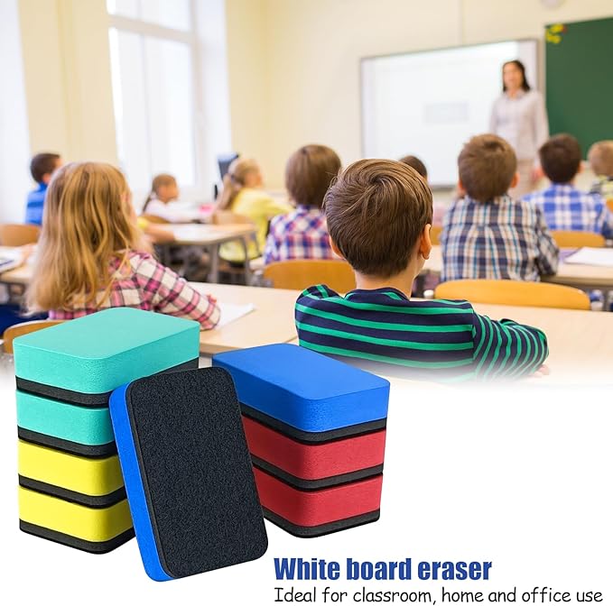 Dry Erase Eraser,8 Pack Magnetic Whiteboard Erasers,Rectangle Dry Erase Board Erasers for Classroom, Home, and Office(8pcs-Rectangle)-DeskLoop Office