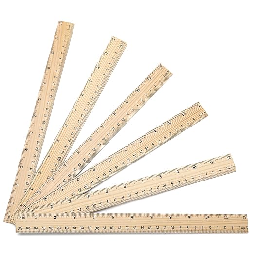 10 Pack Wooden Ruler 12 Inch Rulers Bulk Wood Measuring Ruler Office Ruler 2 Scale-DeskLoop Office