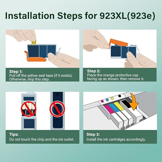 923 Ink Cartridges Combo Pack: Replacement for HP 923e 923XL 923 Ink Cartridges for Printers OfficeJet Pro 8120 8130 8122 8124 8125 8132 8134 8135 8138 8139 (4 Pack Black Cyan Yellow Magenta)-DeskLoop Office