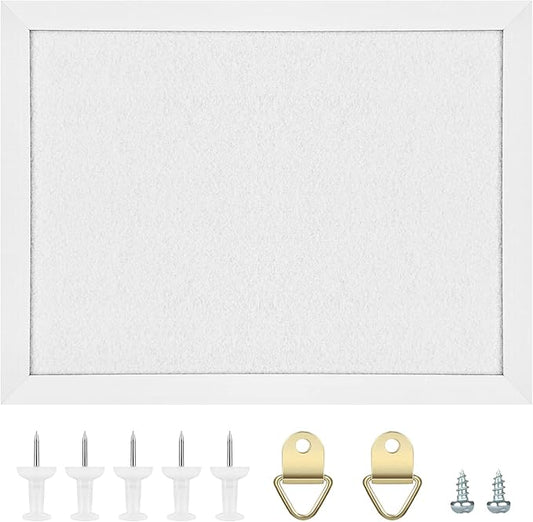 TORASO Cork Board Bulletin Board, Cork Boards for Walls with Pins, Eye Bolts, gaskets, Screws, Pin Board for Office, School and Home (White, 11“x14.5” - 1p)-DeskLoop Office