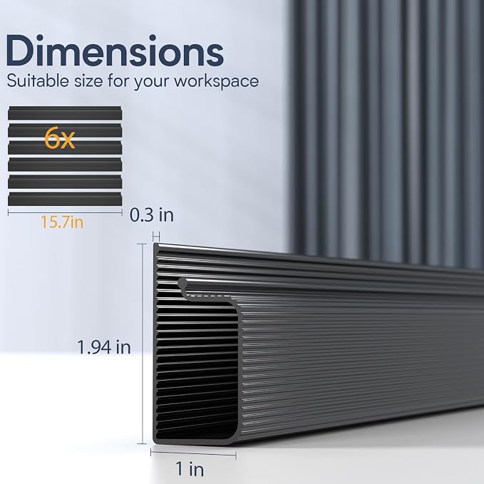 Delamu 6 Pack Safe & Tidy Black Cable Management Solution - Image 7