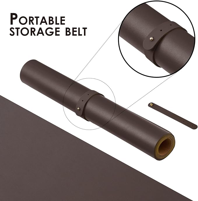 Cork Desk Mat - Small Dual-Sided Desk Pad for Office and Home - Desk Organization and Accessories - Ideal for Large Mouse Pad and Small Desk Mats on Top of Desks(Coffee,23.6"x 13.8")-DeskLoop Office