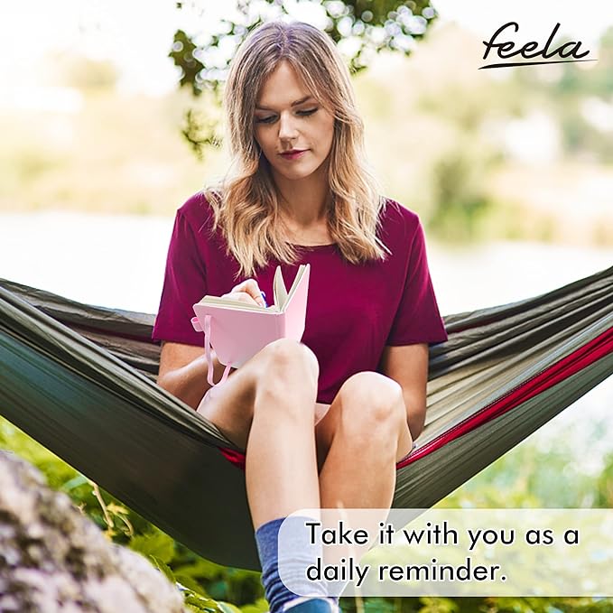 feela 15 Pack Pocket Small Notebooks Bulk, Mini Cute Memo Notepads Hardcover College Ruled Lined Journals with Pen Holder for Women Girls Office School, with 15 Black Pens, 3.5”x 5.5”, A6, Rose Pink-DeskLoop Office