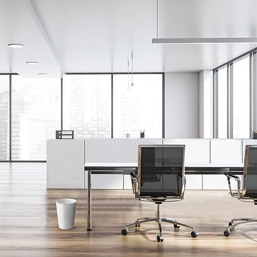 Bathroom Trash Can, 3 Pack 1.8 Gallons Small Trash Can with Trash Bags, Bathroom Garbage Can, Plastic Trash Bin, Round Waste Basket for Bedroom, Office, Room (White Black Grey)-DeskLoop Office