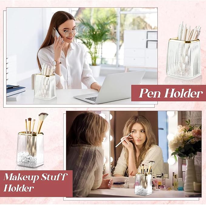 Clear Pen Holder for Desk, Pencil Holder, Makeup Brushes Cup, Desk Pen Pencil - Image 6
