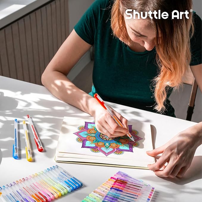 Shuttle Art 360 Pack Gel Pens Set, 180 Colors Gel Pen Set Plus 180 Color Refills Perfect for Adult Coloring Books Doodling Drawing Art Markers-DeskLoop Office