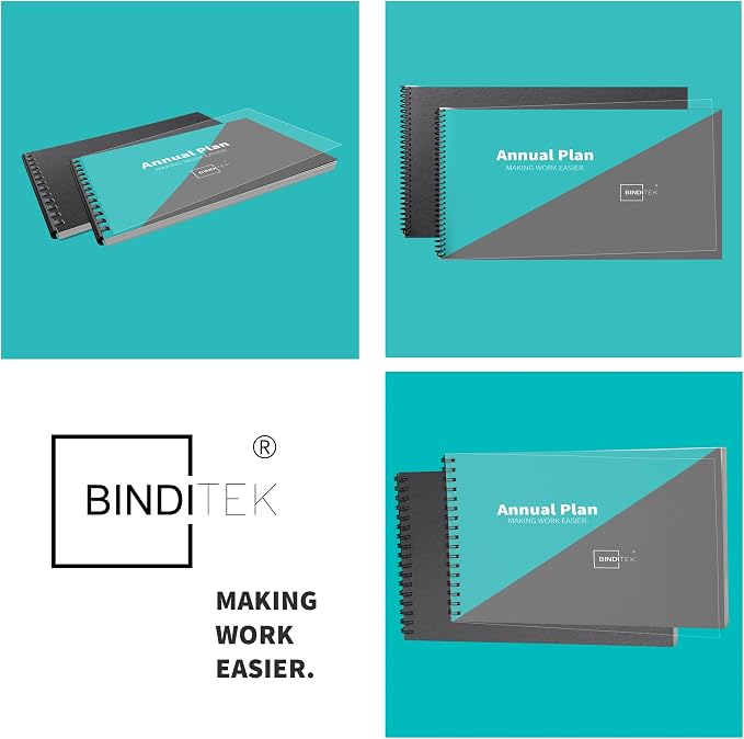Binditek 100 Pack Binding Covers and Backs Set, 8.5 x 14 Inches, 50 Clear PVC - Image 6