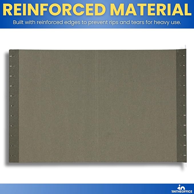 1InTheOffice Green Hanging File Folders Letter Size, Hanging Organizer File Folders, File Cabinet Folders, 1/5 Tabs, 11 pt, 50 Pack-DeskLoop Office