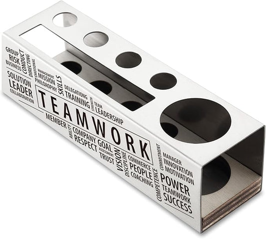 Teamwork Definition Gifts for Women, Men, Employees, Co Worker, Teamwork Team Desk Decor Stainless Steel Pen Pencil Holders WCC57-DeskLoop Office