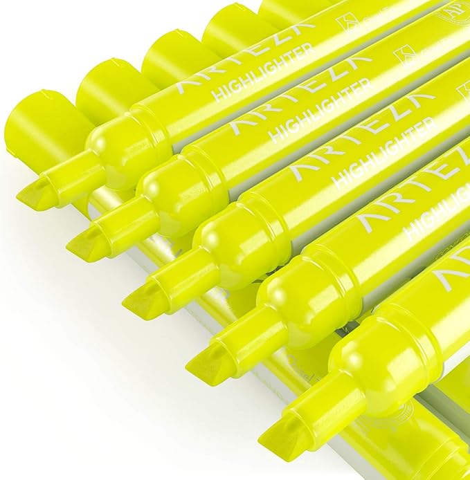 ARTEZA Yellow Highlighters in Bulk, Pack of 64, Chisel Tip Markers-DeskLoop Office