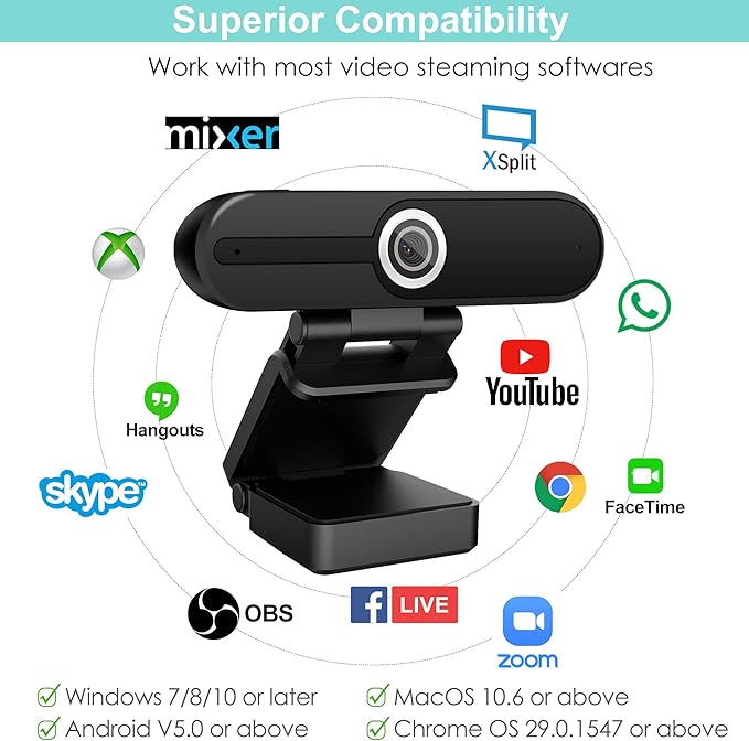 UHD 4K Webcam with Microphone: 8MP USB Computer Web Camera with Privacy Shutter and Tripod, External Webcam Pro Streaming Webcams PC Cam w/Mic Noise Reduction for Winsdows Mac OS Desktop Laptop-DeskLoop Office
