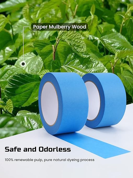Lichamp Blue Painters Tape Bulk, 4 Pack 1.9 inch Wide by 55 Yards Tape Paper, Blue Tapes for Crafts Arts-DeskLoop Office