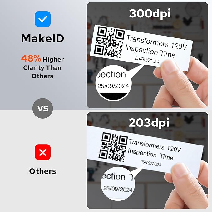 Makeid P31 Industrial Label Maker, Thermal Transfer Label Printer Portable Bluetooth Labeler with 0.71" W x 26.24ft L Label, Wire and Cable Labeling Machine for Job Sites, Fast Creat and Print Label-DeskLoop Office